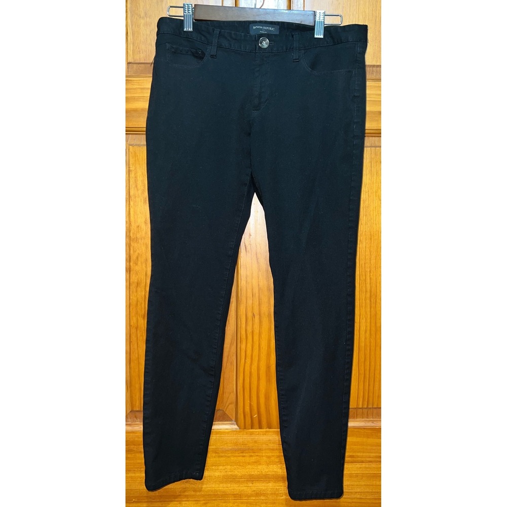 Banana Republic Sloan Fit Black Skinny Pants Womens‎ Size 10 Mid Rise Stretch
